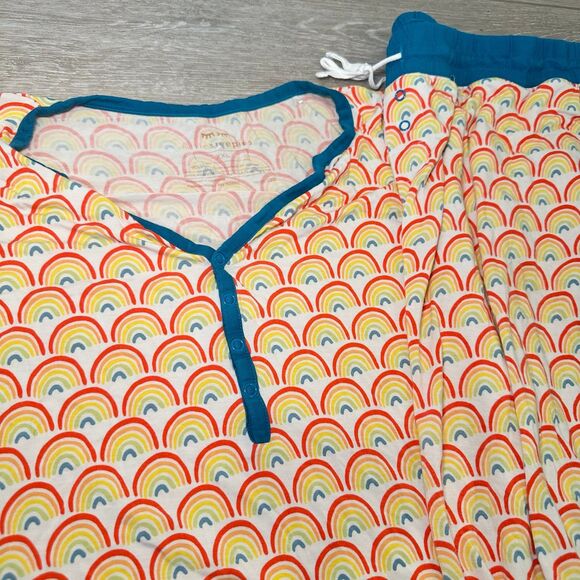 Little Sleepies Women’s Primary Rainbows PJs XXL Pajama Set Bamboo Matching - Picture 3 of 6
